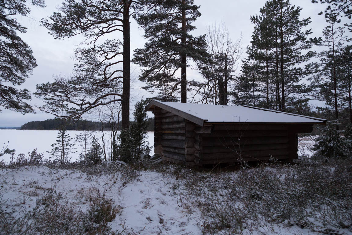 Vindskydd efter snöfall