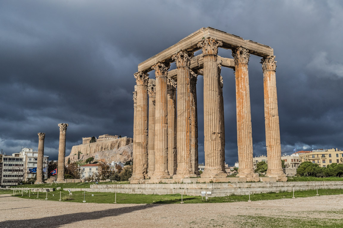 Temple of Zeus with Acropolis in the background